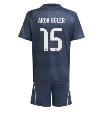 Real Madrid Arda Guler #15 Replik Auswärtstrikot Kinder 2025-26 Kurzarm (+ Kurze Hosen)